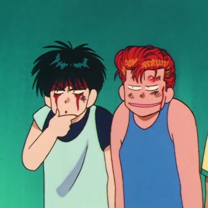 Rukawa y Hanamichi siendo compinches